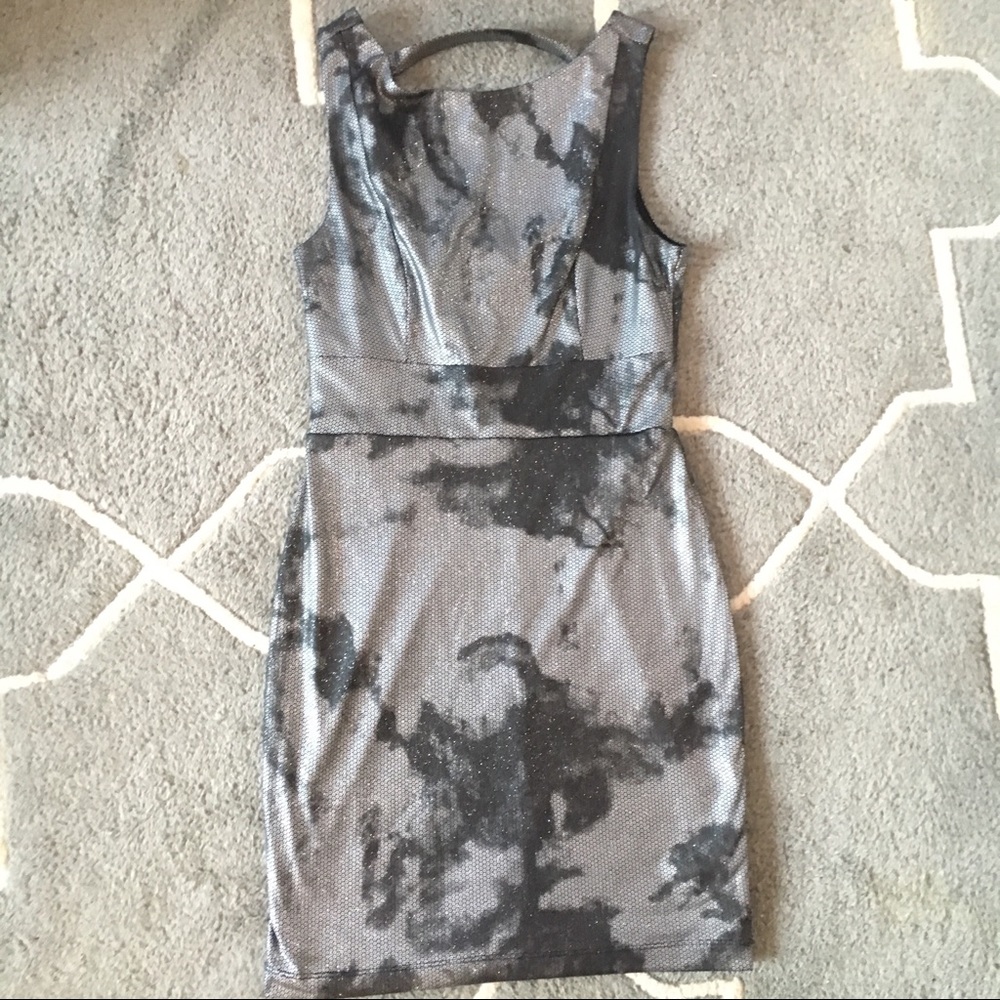 Silver cosmic moon dress sz Small metallic